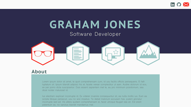 Graham Jones Site wireframe